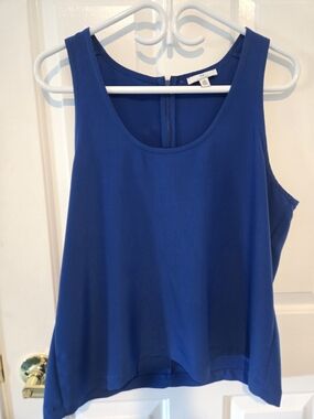 Halston Heritage Cobalt Blue Scoop Neck Sleeveless Top
